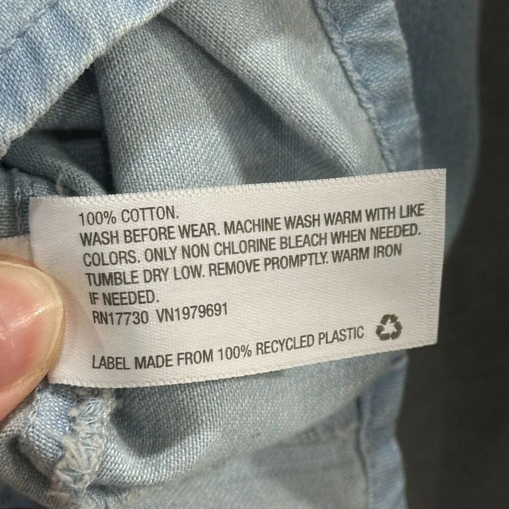 3/$30 Cat & Jack‎ Girls Light Denim Button-Down Shirt XL (14/16) Long Sleeve